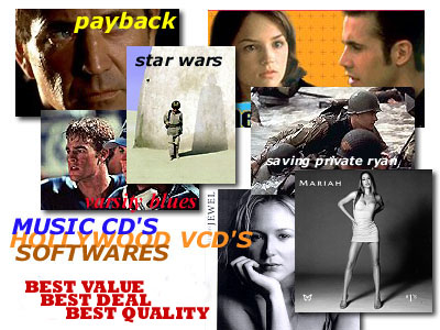 We have a large collection of movies, softwares and music CD's! From the latest to oldies!